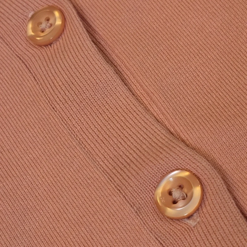 Pendleton Sweater Womens Medium Pink‎ Peach Cardigan Silk Blend Button Work - Picture 4 of 9